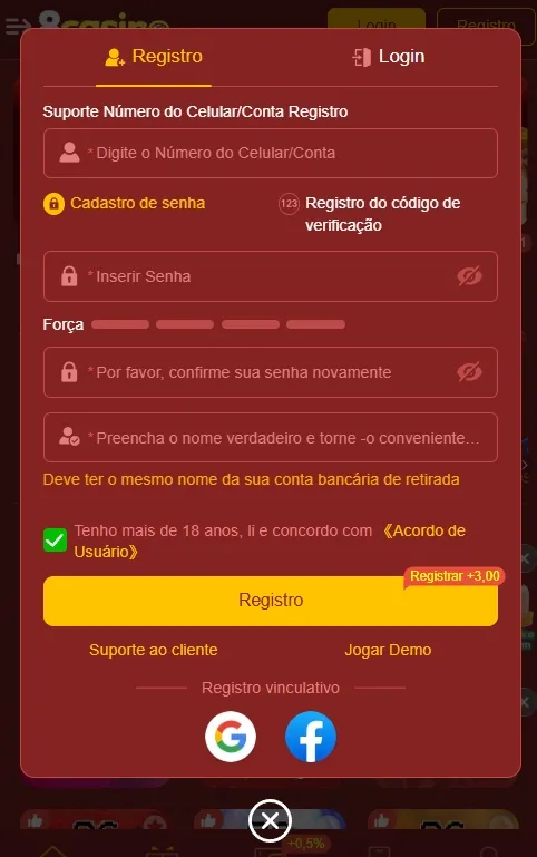 8 cassino login